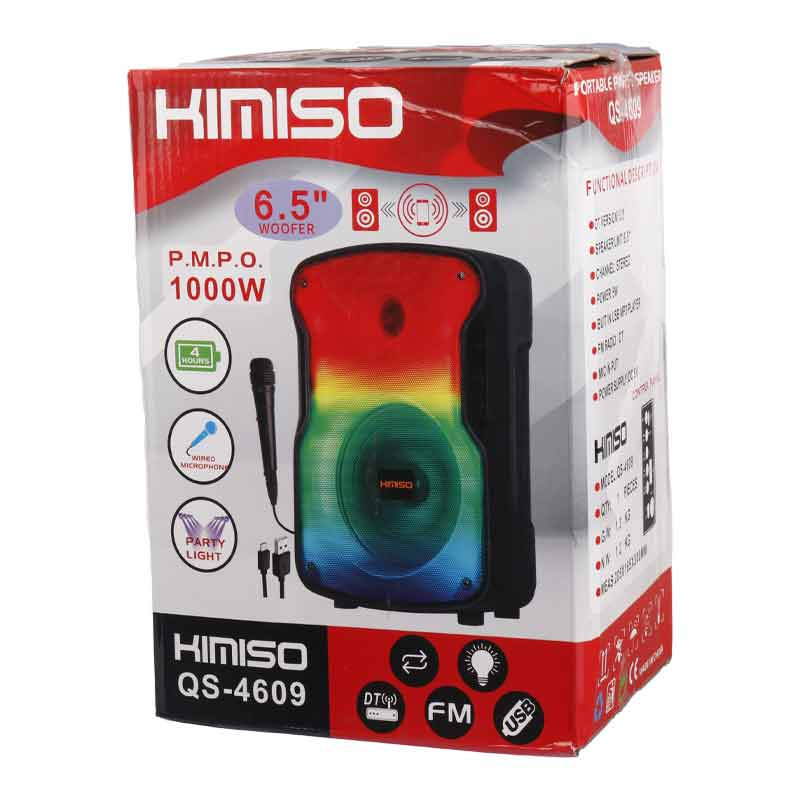 اسپیکر بلوتوثی فلش خور Kimiso QS-4609 + میکروفون و ریموت کنترل