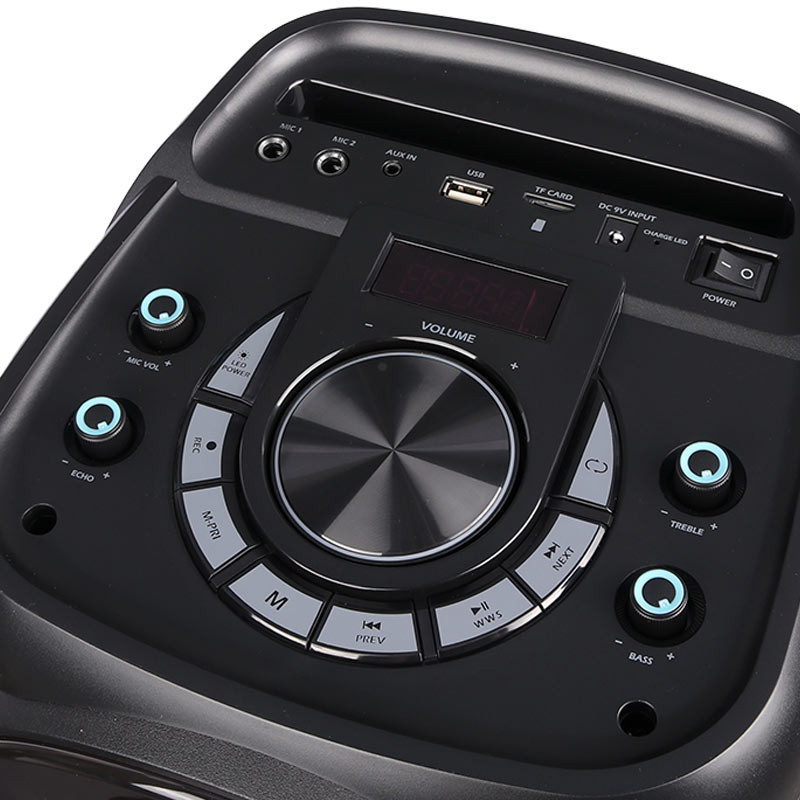 اسپیکر چمدانی بلوتوثی رم و فلش خور Kimiso QS-1287 + میکروفون و ریموت کنترل