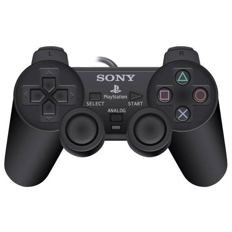 دسته بازی تک شوکدار Sony PS2 قیری مشکی پک دار