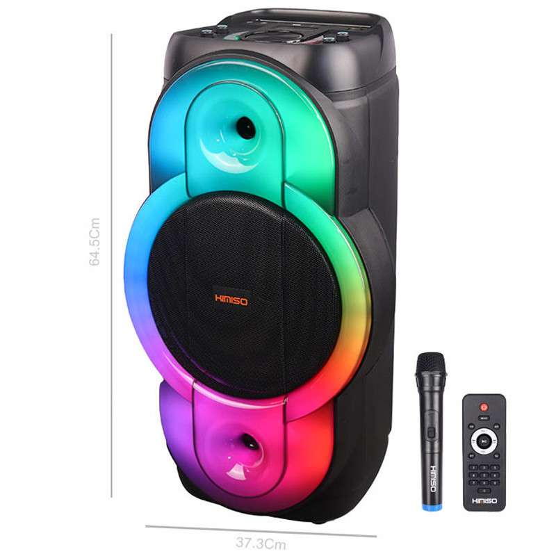 اسپیکر چمدانی بلوتوثی رم و فلش خور Kimiso QS-1287 + میکروفون و ریموت کنترل