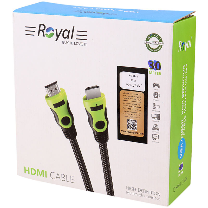 کابل Royal HDMI 1.4V 25M