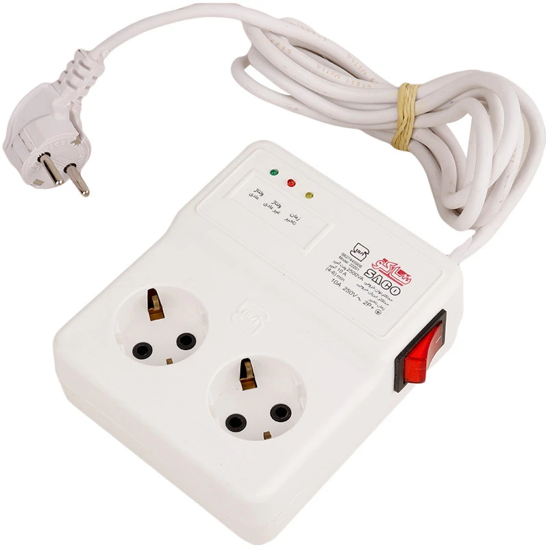 محافظ برق یخچال و فریزر 2 خانه کلید دار ساکو با کابل 2.8 متری 22203