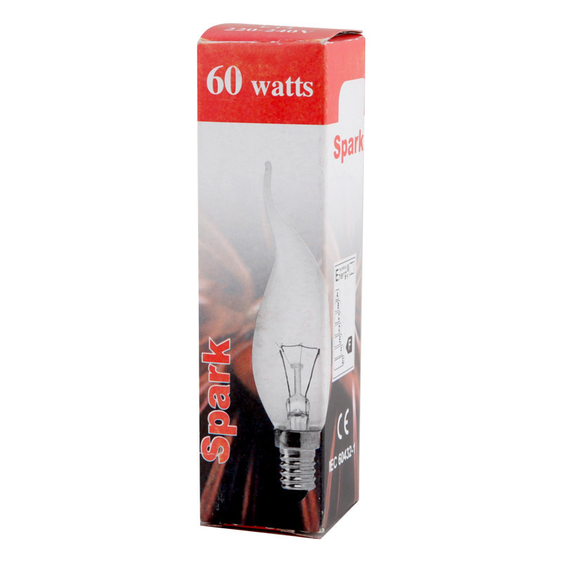 لامپ شمعی اشکی شفاف اسپارک Spark E14 60W