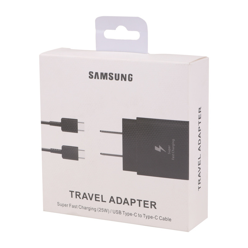 شارژر دیواری فست شارژ Samsung EP-TA800 3A 25W + کابل تایپ سی و تبدیل دو به دو
