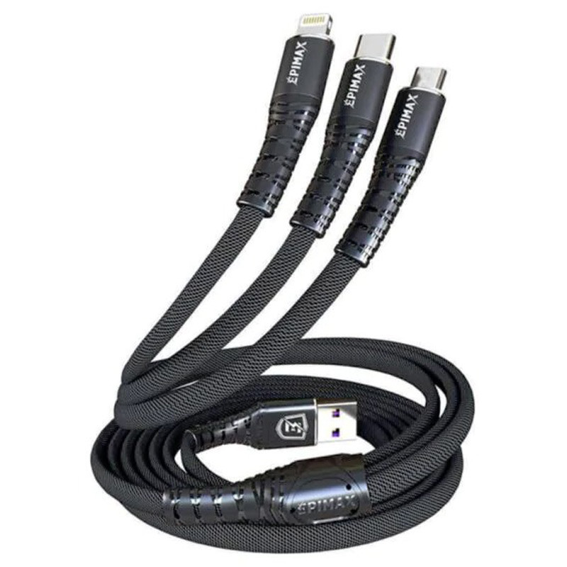 کابل ۳ سر فست شارژ Epimax EC-38 5A 1.2m