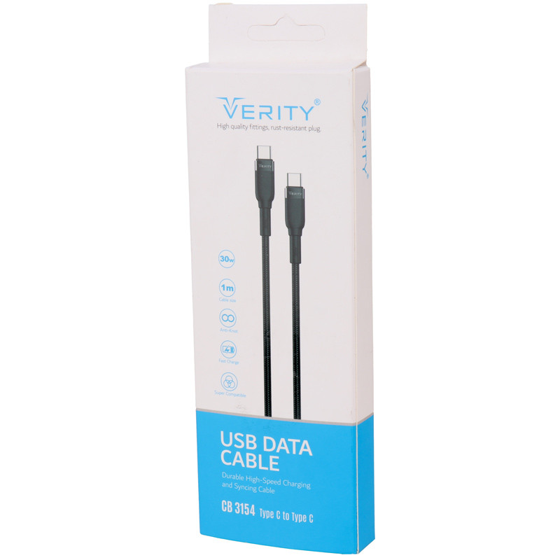 کابل تبدیل فست شارژ Verity CB3154 Type-C To Type-C 30W 1m
