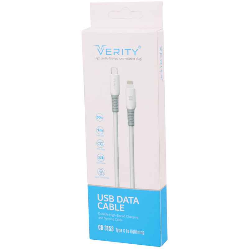 کابل تبدیل فست شارژ Verity CB3153 Type-C To Lightning 30W 1m