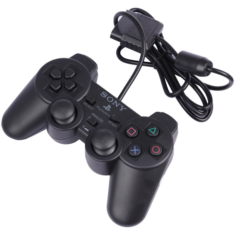 دسته بازی تک شوکدار Sony PS2 قیری مشکی پک دار
