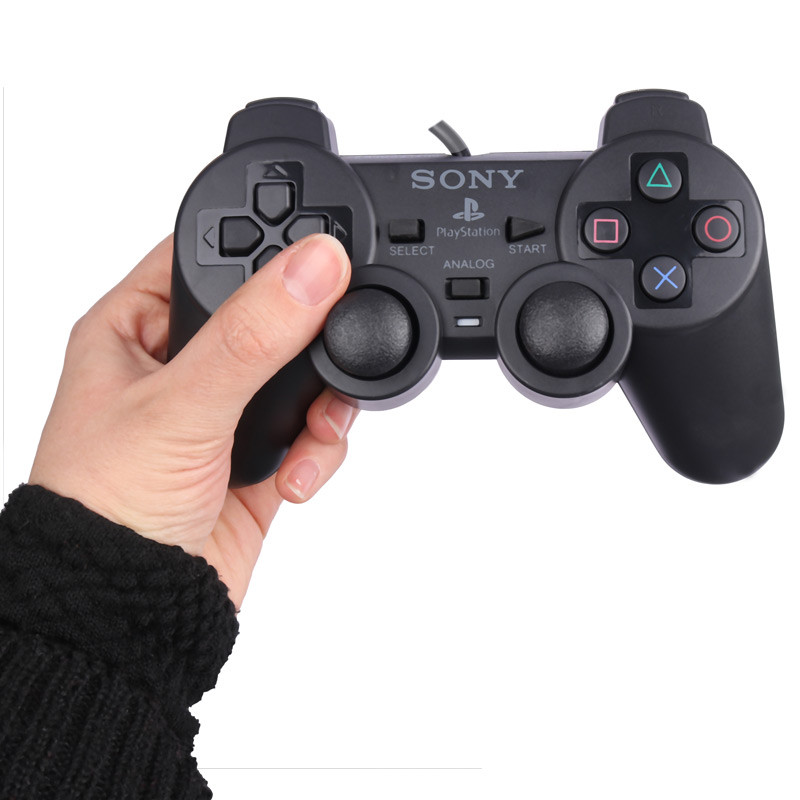 دسته بازی تک شوکدار Sony PS2 قیری مشکی پک دار