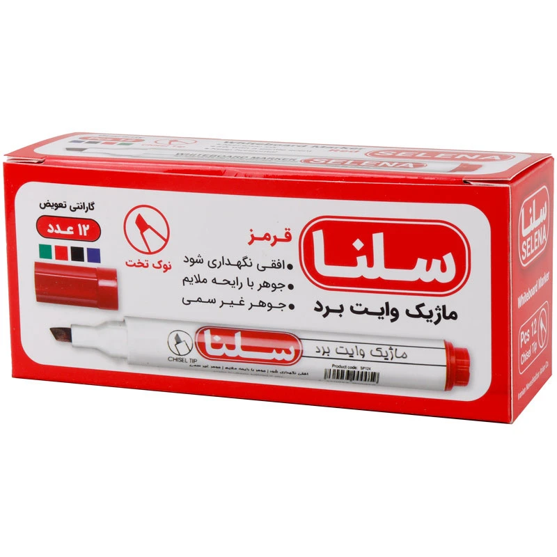ماژیک وایت برد سلنا نوک تخت Selena SP124 بسته ۱۲ عددی