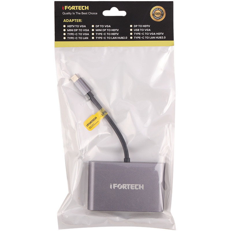 هاب Ifortech Type-C To VGA/USB3.0/Type-C