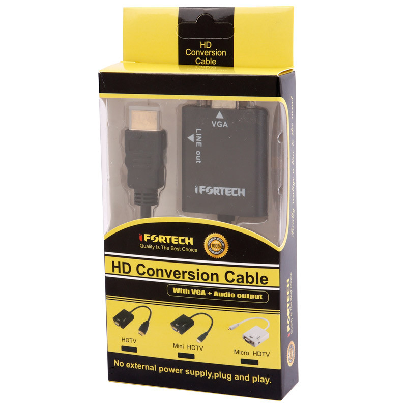 تبدیل Ifortech HDMI To VGA + کابل صدا