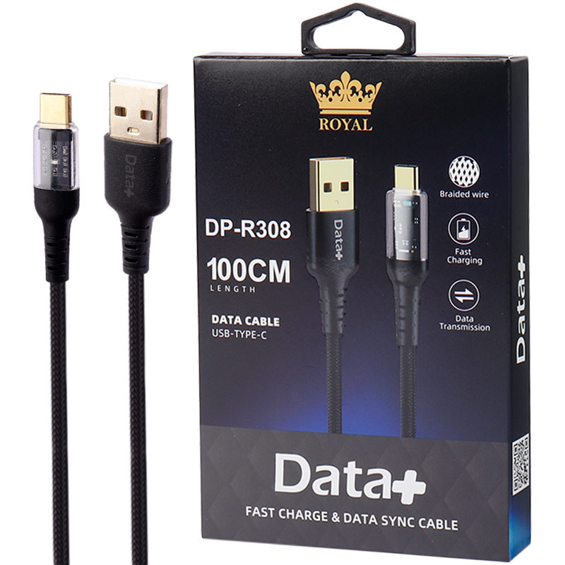 کابل تایپ سی فست شارژ Royal DP-R308 2.4A 1m