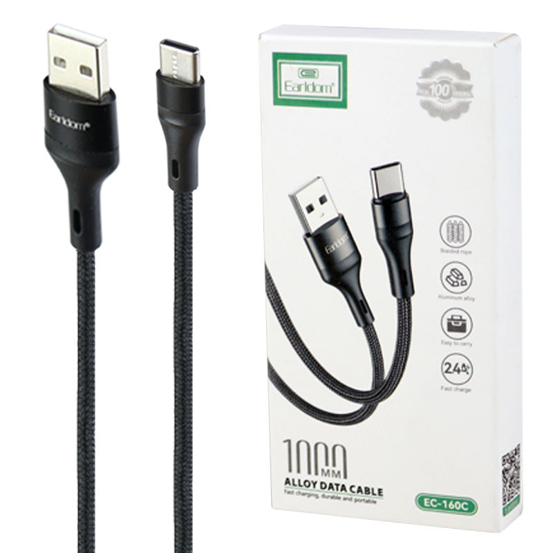 کابل تایپ سی فست شارژ Earldom EC-160C 2.4A 1m