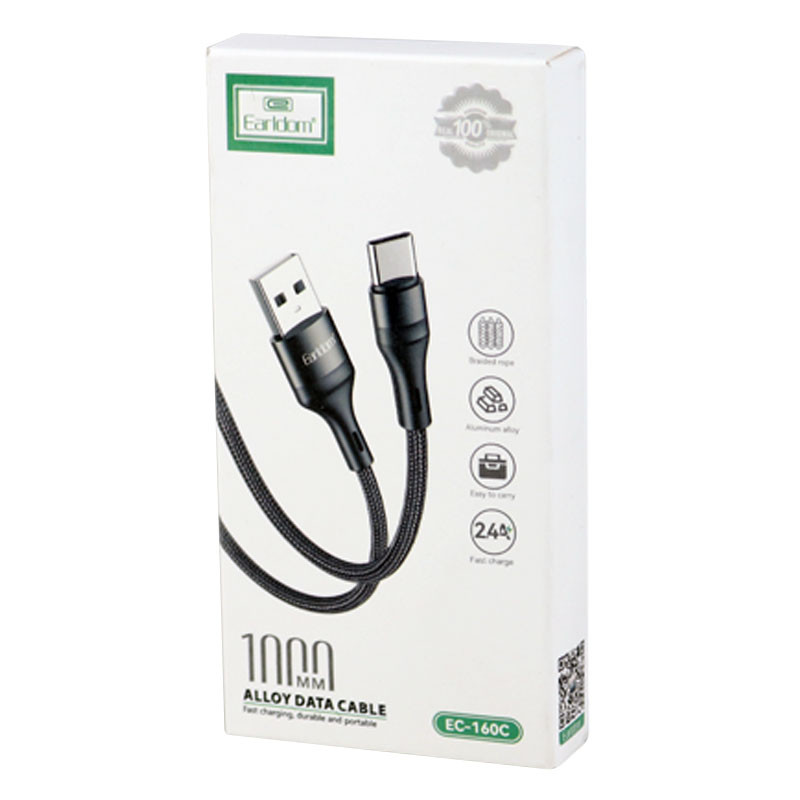 کابل تایپ سی فست شارژ Earldom EC-160C 2.4A 1m