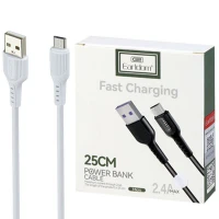 کابل کوتاه میکرو یو اس بی فست شارژ Earldom EC-085M 2.4A 25cm