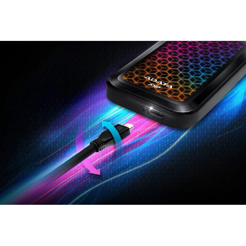 حافظه اکسترنال SSD ای دیتا ADATA SE770G RGB 512GB
