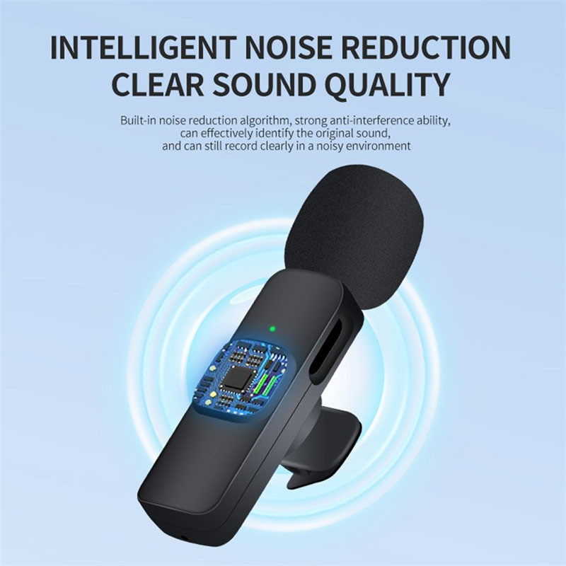 میکروفون یقه ای بی سیم K9 Dual + تبدیل Type-C to Lightning