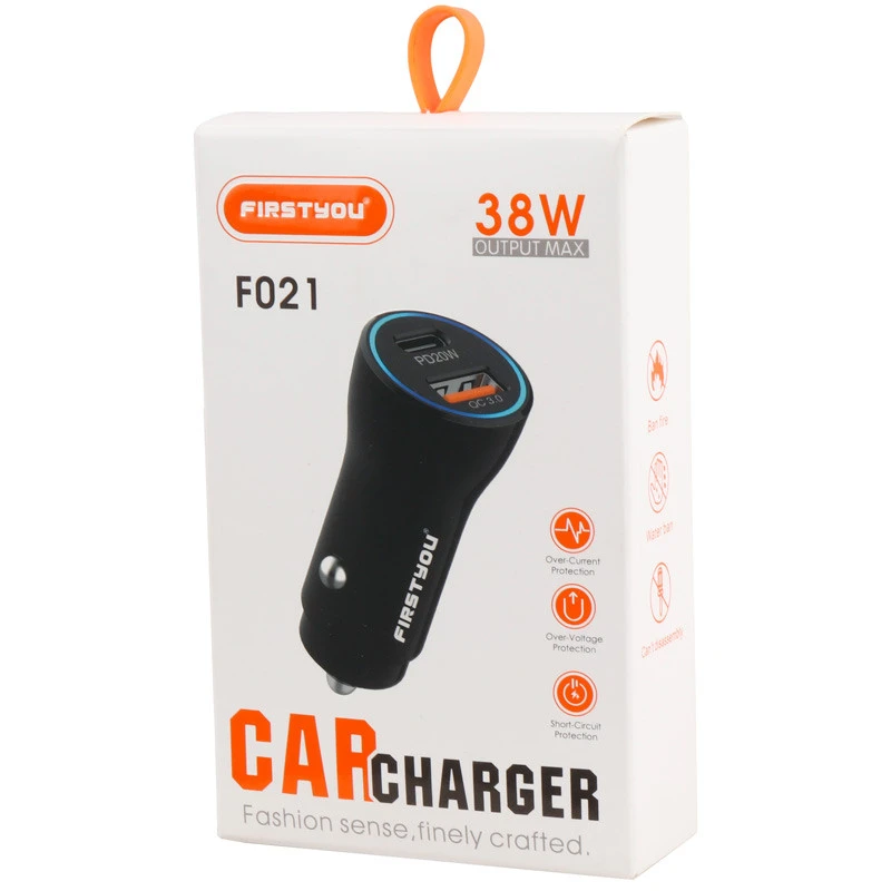 شارژر فندکی فست شارژ Firstyou F021 QC3.0 PD 3A 20W