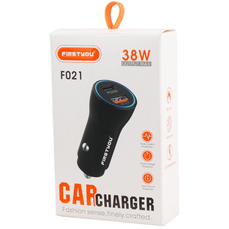 شارژر فندکی فست شارژ Firstyou F021 QC3.0 PD 3A 20W