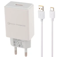 شارژر دیواری فست شارژ Realme AK933 HY-23 QC3.0 PD 2.5A 18W + کابل تایپ سی