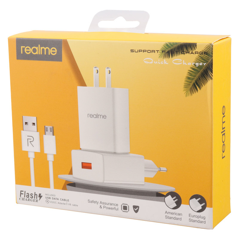 شارژر دیواری فست شارژ Realme AK933 HY-23 QC3.0 PD 2.5A 18W + کابل تایپ سی