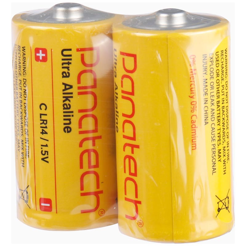 باتری دوتایی متوسط Panatech Ultra Alkaline LR14 1.5V C شرینک