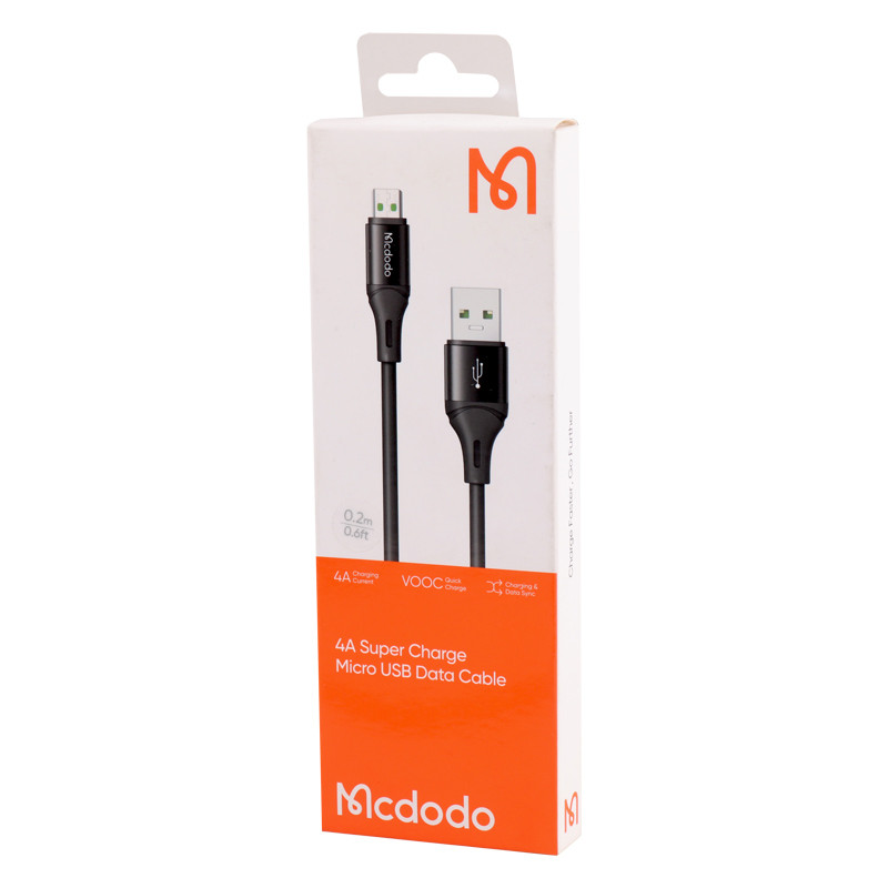 کابل کوتاه میکرو یو اس بی فست شارژ Mcdodo CA-1850 VOOC 4A 20cm