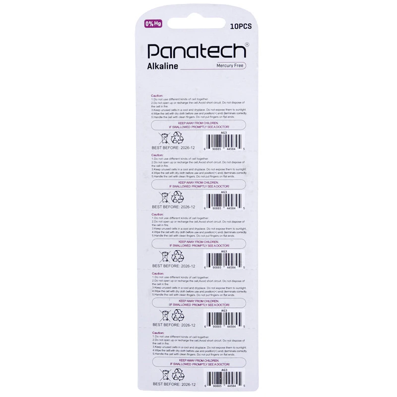باتری سکه ای Panatech Alkaline AG3 بسته 10 عددی