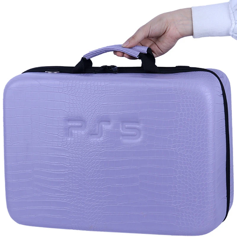 کیف کنسول بازی PS5 چرمی پوست ماری بنفش