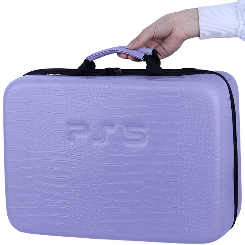 کیف کنسول بازی PS5 چرمی پوست ماری بنفش