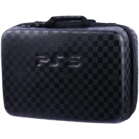 کیف کنسول بازی PS5 چرمی مشکی طرح شطرنجی کد 2