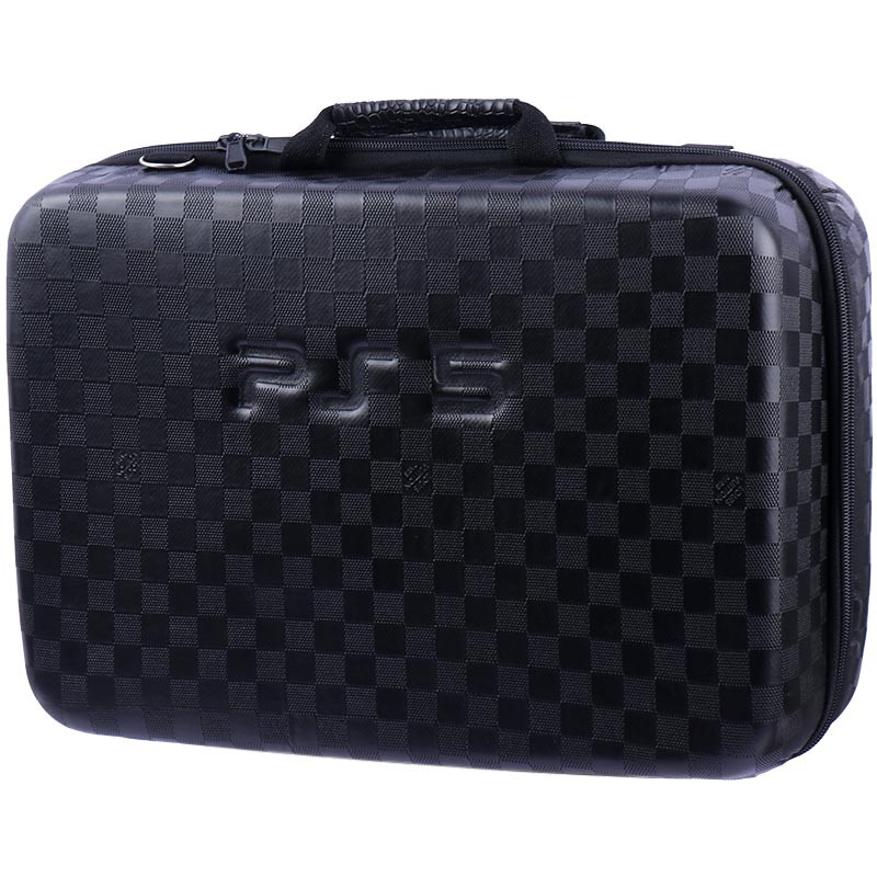 کیف کنسول بازی PS5 چرمی مشکی طرح شطرنجی کد 2