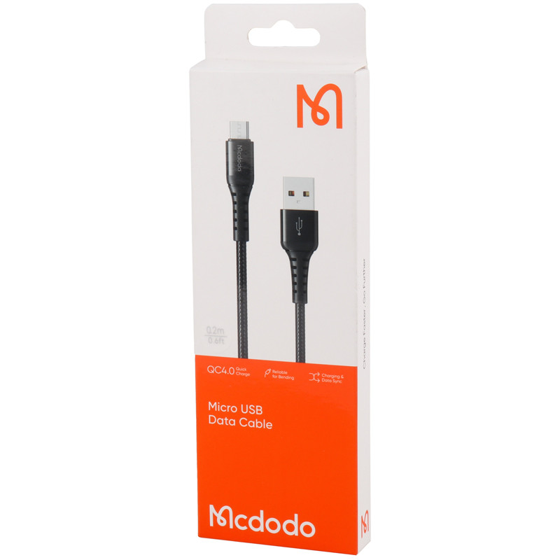 کابل میکرو یو اس بی فست شارژ Mcdodo CA-2280 3A QC4.0 20Cm