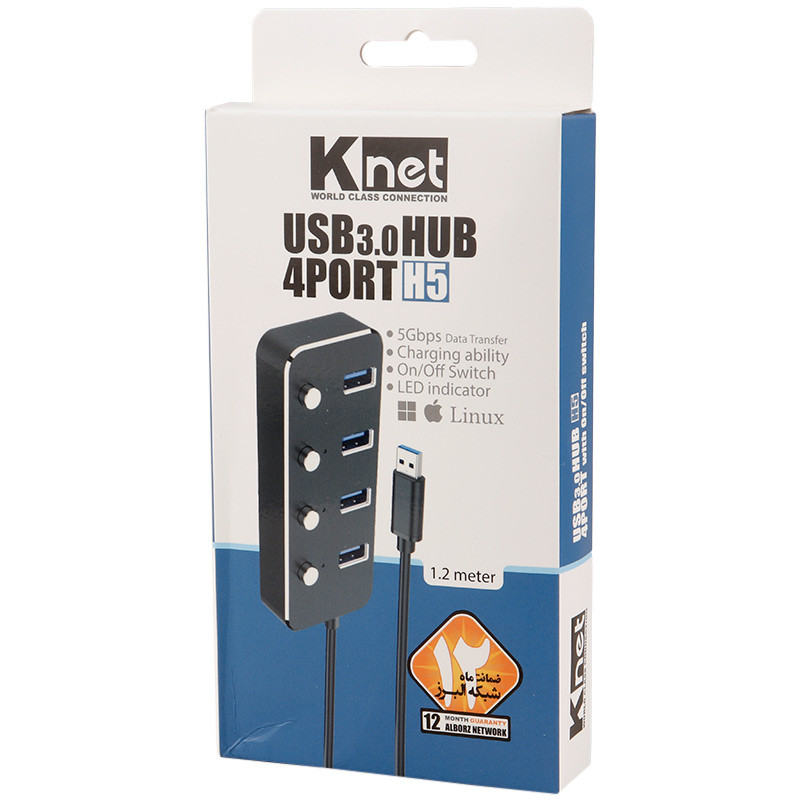 هاب K-net H5 K-HUAMH504 USB3.0 4Port