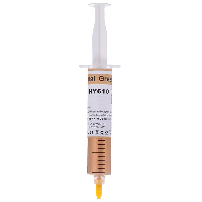 خمیر سیلیکون سرنگی HY610 Gold 20g بسته 10 عددی
