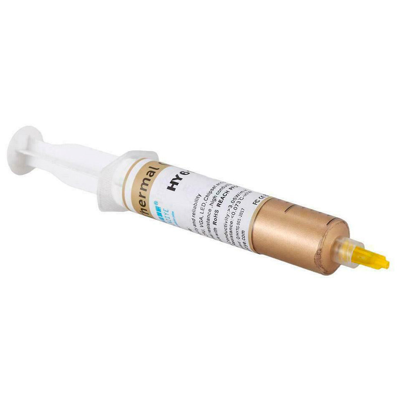 خمیر سیلیکون سرنگی HY610 Gold 20g بسته 10 عددی