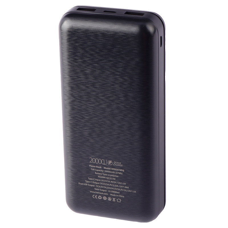 پاور بانک فست شارژ 20000 هترون Hatron HPB2070PQ QC3.0 PD 22.5W