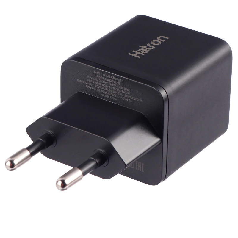 شارژر دیواری فست شارژ Hatron HWC2301PQ 2Port QC3.0 PD 3A 30W + کابل تبدیل تایپ سی