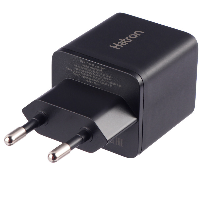 شارژر دیواری فست شارژ Hatron HWC2301PQ 2Port QC3.0 PD 3A 30W + کابل تبدیل تایپ سی