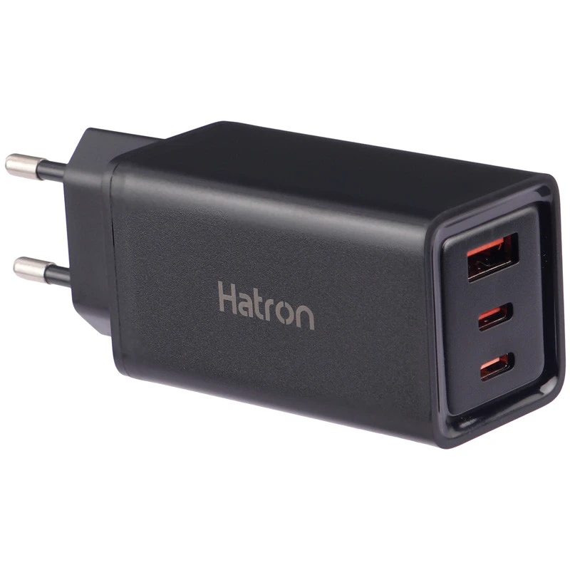 شارژر دیواری فست شارژ Hatron HWC3651PQ 3Port QC3.0 PD 3.25A 65W + کابل تبدیل تایپ سی