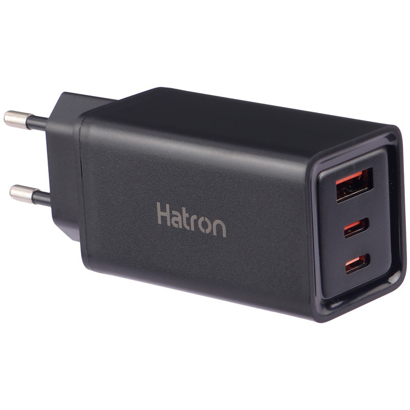 شارژر دیواری فست شارژ Hatron HWC3651PQ 3Port QC3.0 PD 3.25A 65W + کابل تبدیل تایپ سی