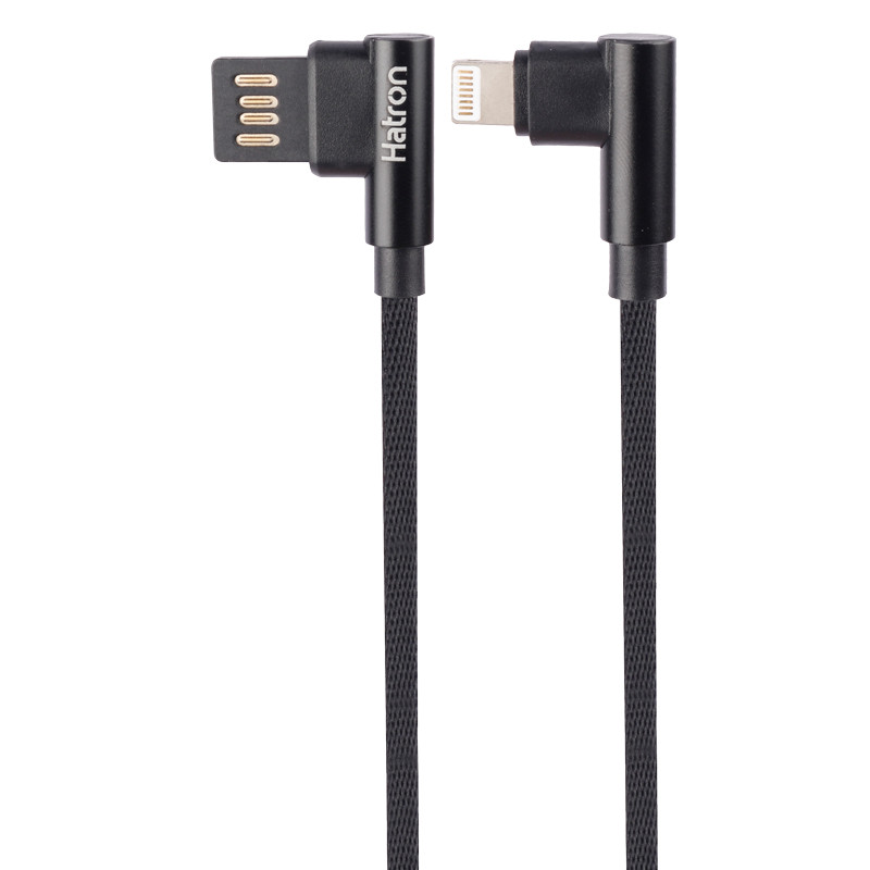 کابل آیفونی فست شارژ Hatron HC180I 2.4A 1m دو سر L