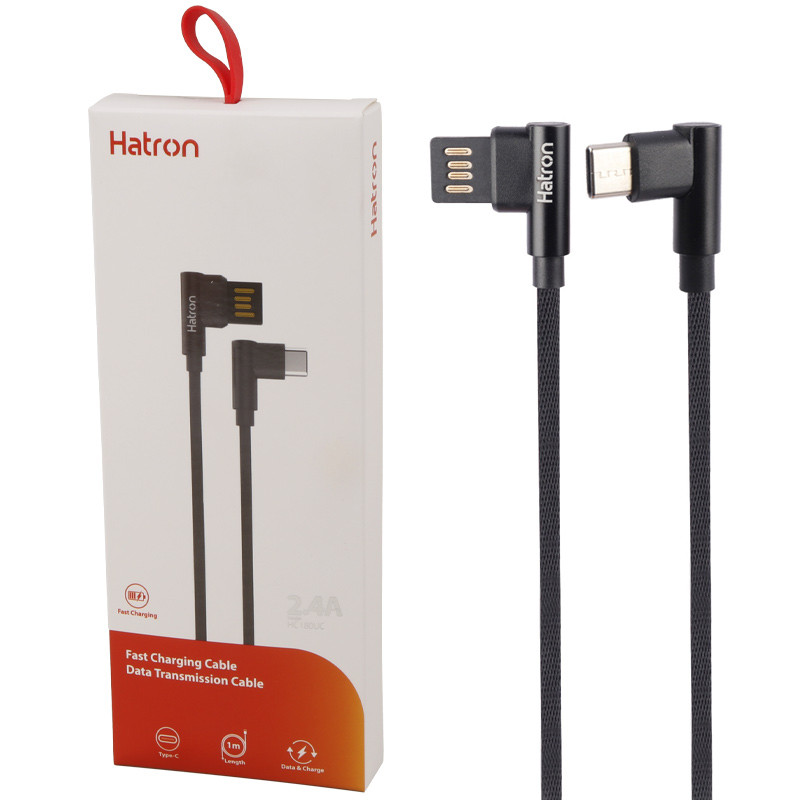 کابل تایپ سی فست شارژ Hatron HC180UC 2.4A 1m دو سر L