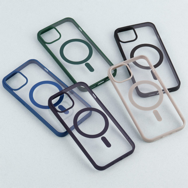 قاب PC شفاف دور رنگی مگ سیف iPhone 13