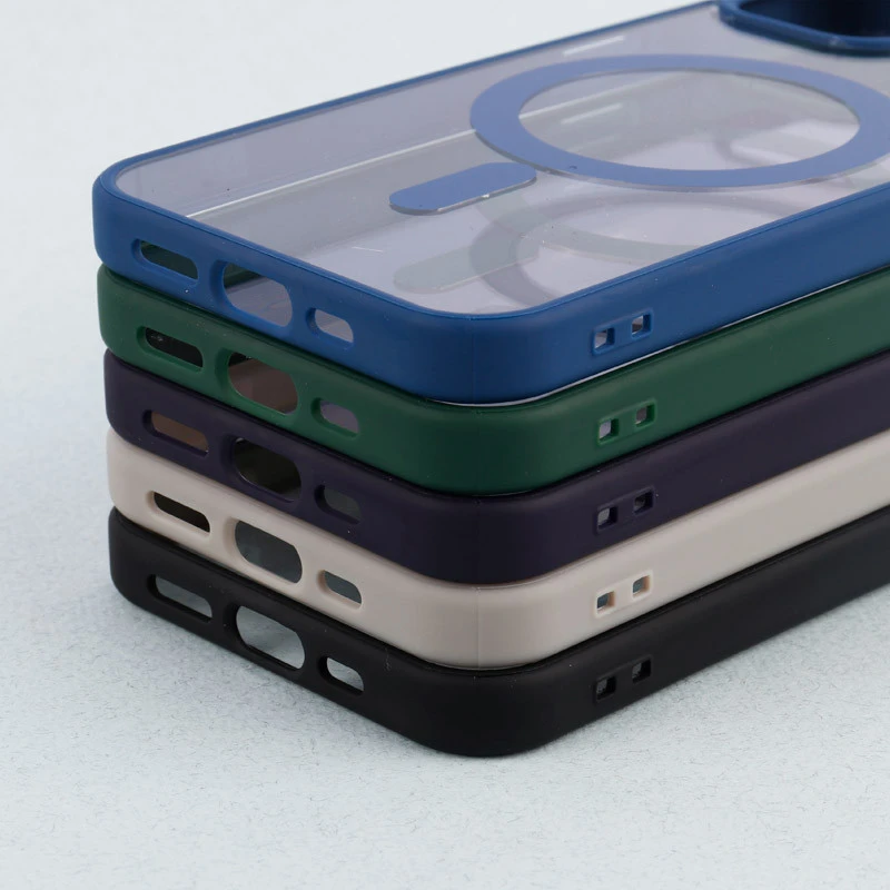 قاب PC شفاف دور رنگی مگ سیف iPhone 13