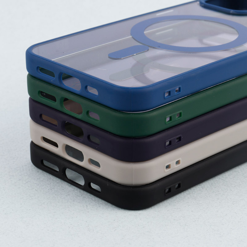 قاب PC شفاف دور رنگی مگ سیف iPhone 13