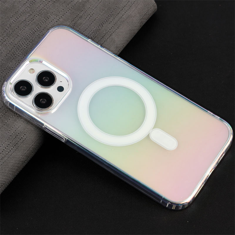 قاب PC شفاف هولوگرامی Keliluo مگ سیف iPhone 13 Pro Max