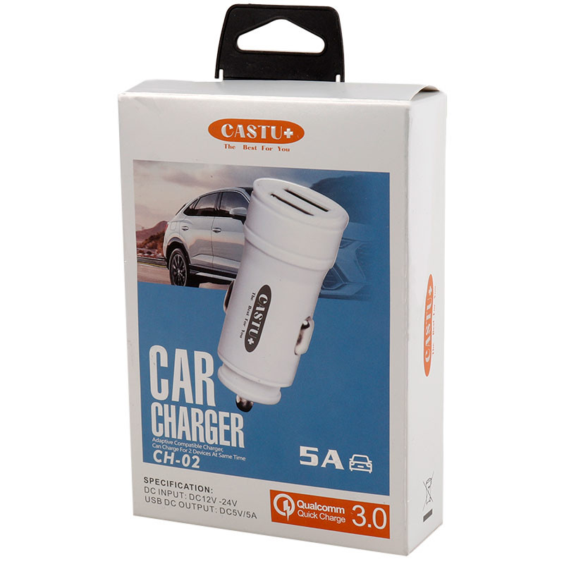 شارژر فندکی فست شارژ Castu Plus CH-02 2.4A QC3.0 12W