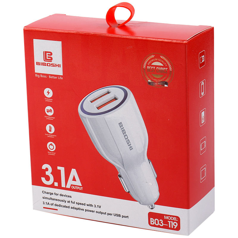 شارژر فندکی فست شارژ Biboshi B03-119 3.1A QC3.0 PD 15.5W